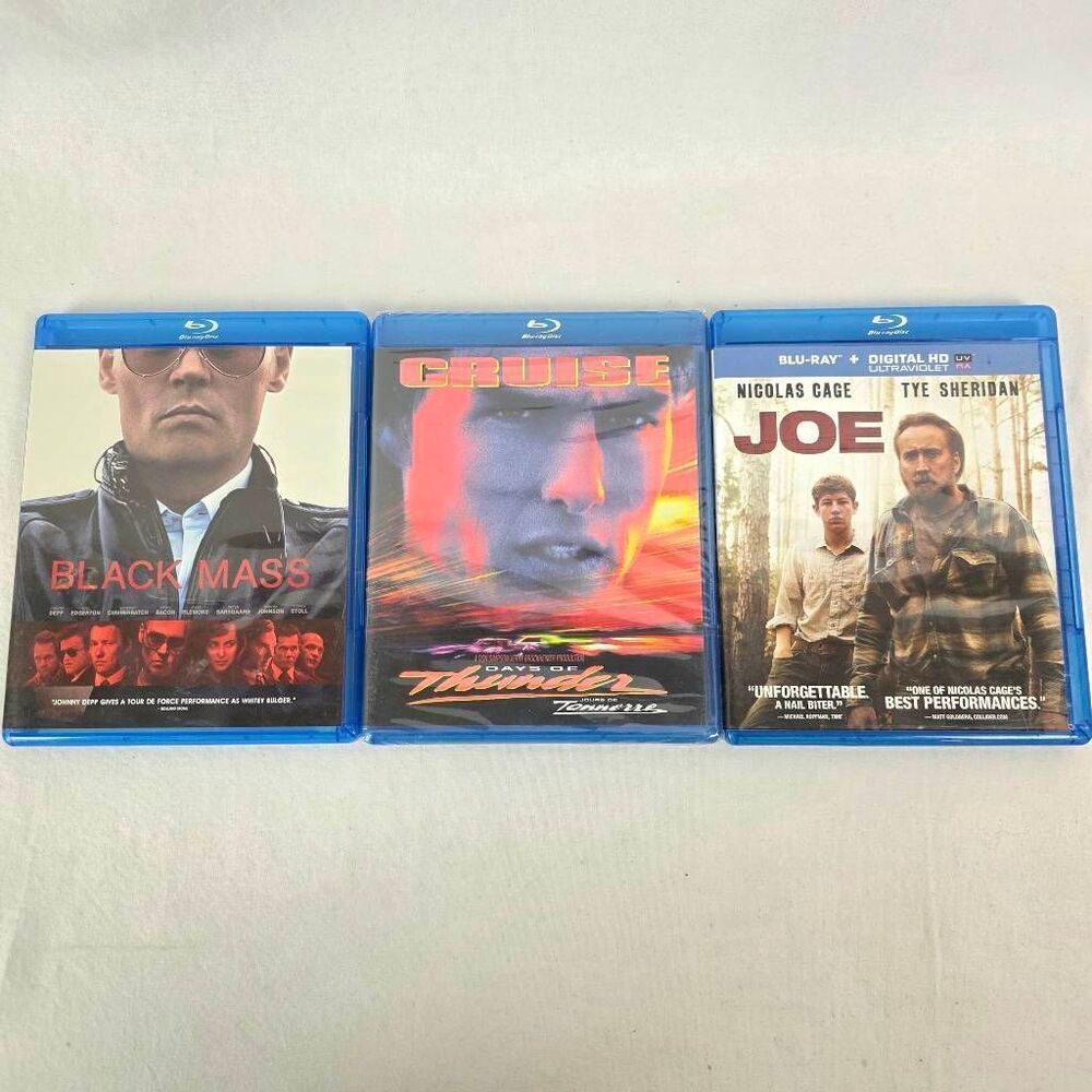 Blu-ray Lot Black Mass Days of Thunder Joe 3 Movies